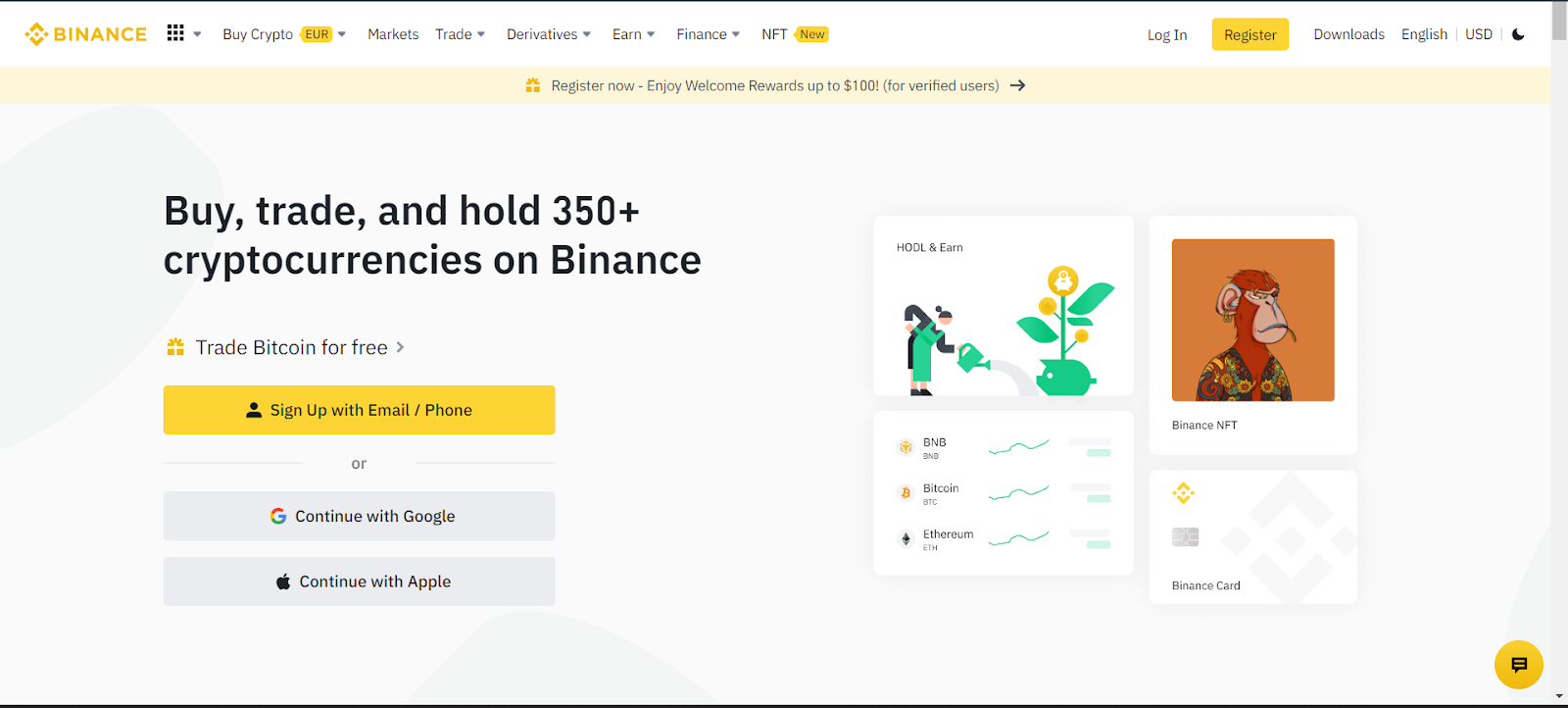 A screenshot of the Binance interface.