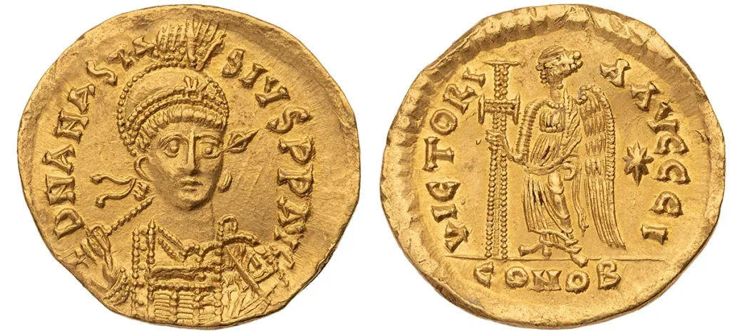 An image of Byzantine gold coins