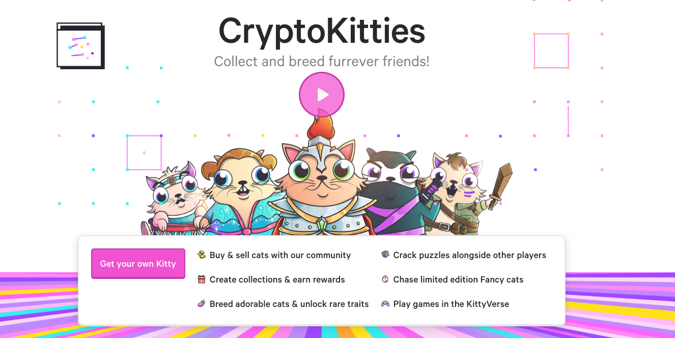 An image of CryptoKitties.