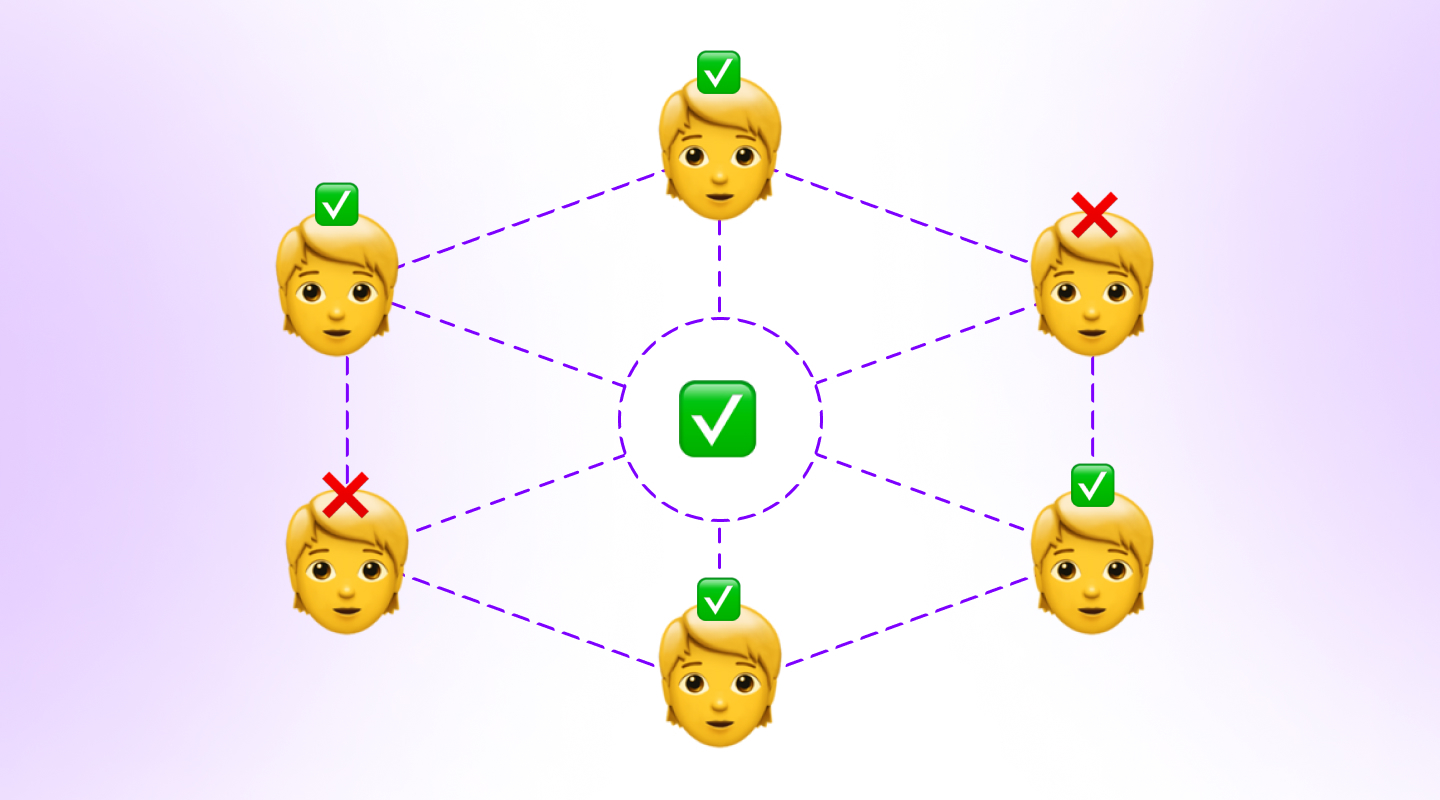 A picture of blockchain verification. 