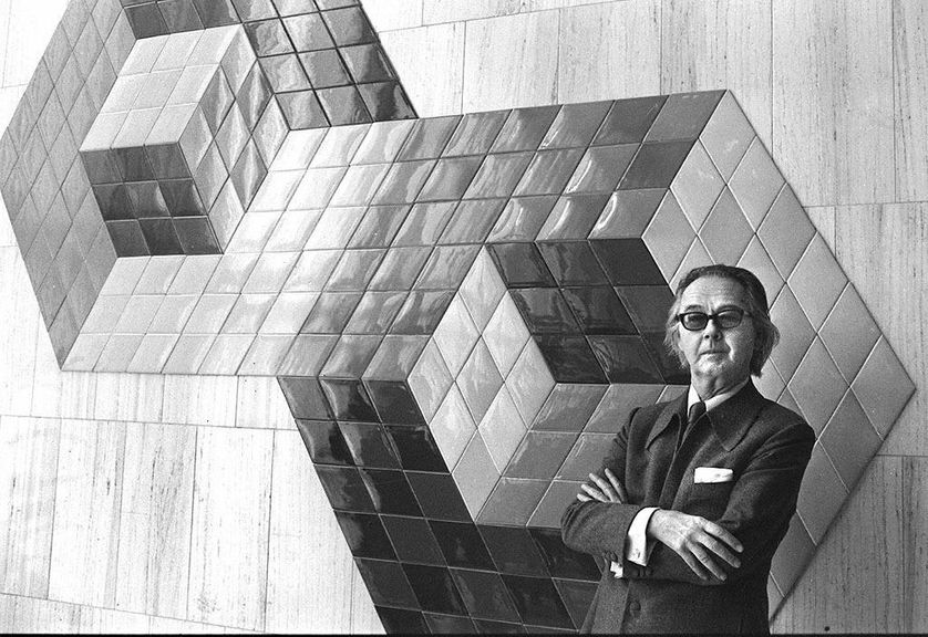 A picture of Op Art pioneer, Victor Vasarely.