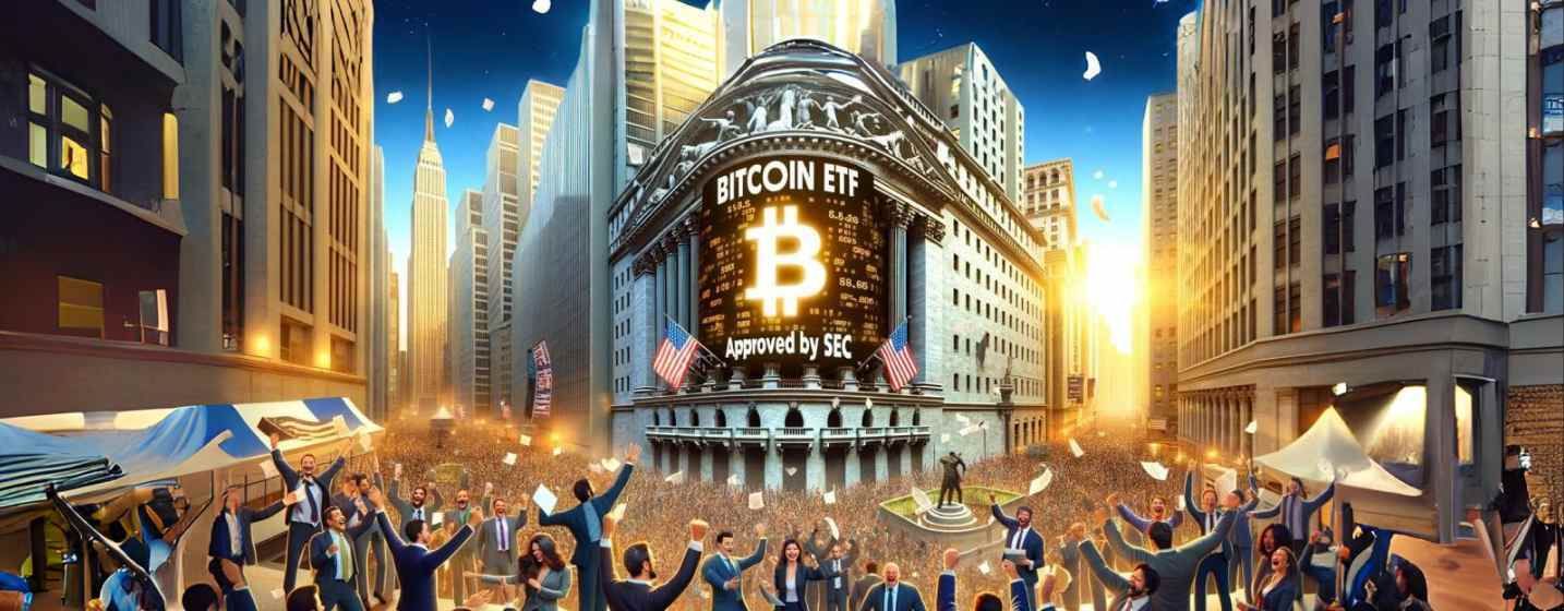 A Bitcoin ETF celebration