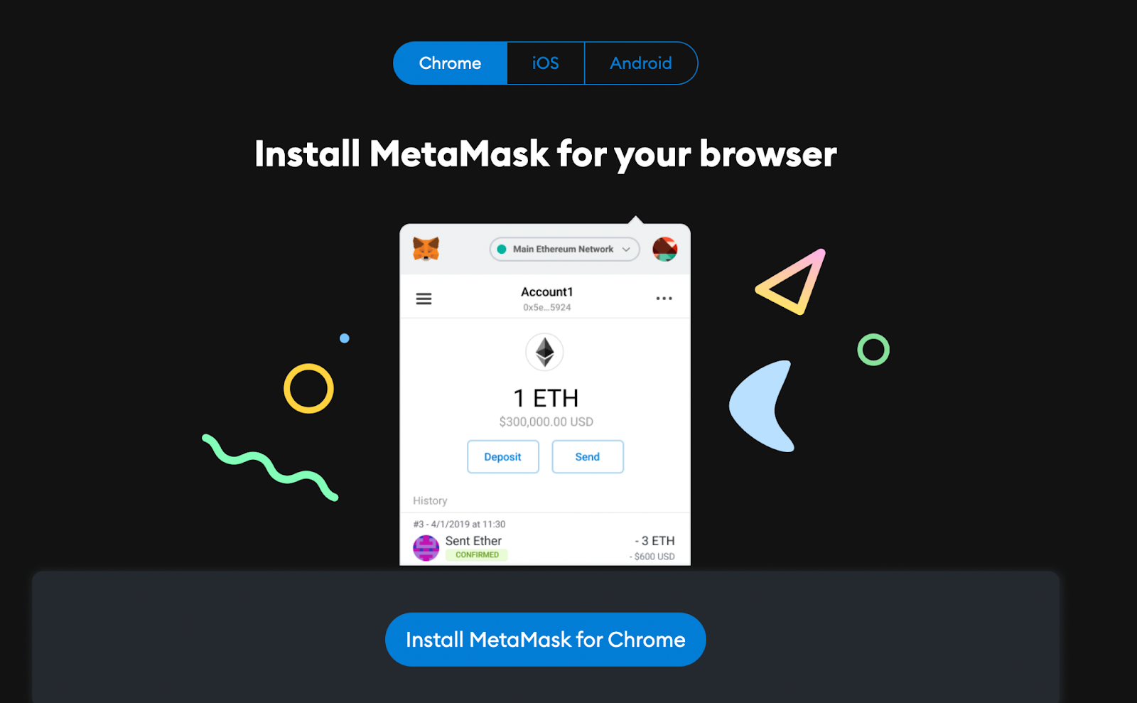 Install MetaMask for your browser screenshot