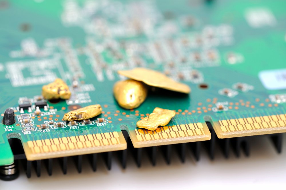 A picture of gold's use in electronics manufacturing.